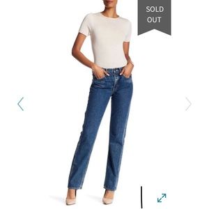 Helmut Lang High Rise Boyfriend Jeans Dark Blue